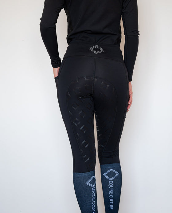 NEW Midnight Black Marvellous Tights - Equine Culture