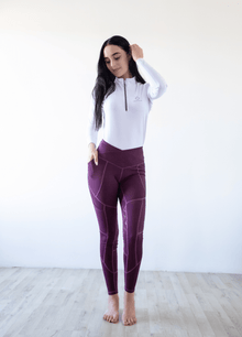  NEW Plum Range Tights - Equine Culture