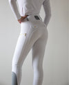 Show White Kinetix Hybrid Breeches - Equine Culture