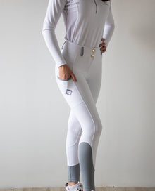  Show White Kinetix Hybrid Breeches - Equine Culture