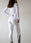 Show White Kinetix Hybrid Breeches X Infinity Belts - Equine Culture