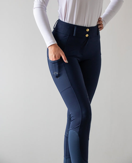 True Navy Kinetix Hybrid Breeches - Equine Culture