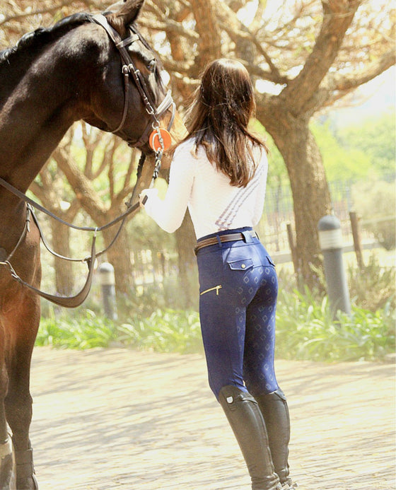 True Navy Kinetix Hybrid Breeches - Equine Culture